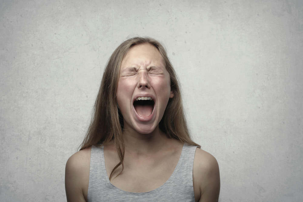 Woman expressing her anger